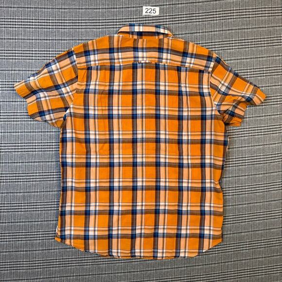 Banana Republic Shirt Orange Plaid Button-Up Slim Fit Size L - Picture 3 of 6